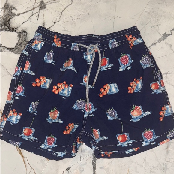 Vilebrequin Navy Blue Swim Shorts with Ice-cubeFruit Print Large